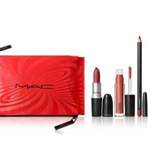 MAC Best-Kept Secret Lip Kit In Neutral Lipstick, lip pencil, lipglass FULL SIZE